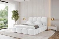 ALTDECOR Polsterbett mit Bettkasten - KALA - 200x200 - Wei&szlig; - Bett mit Matratze