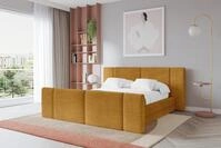 ALTDECOR Polsterbett mit Bettkasten - TEVO-Z - 160x200 - Senfgelb - Bett mit Matratze