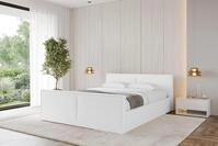 ALTDECOR Polsterbett mit Bettkasten - EMMI-Z-v1 - 120x200 - Wei&szlig; - Bett mit Matratze