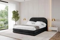 ALTDECOR Polsterbett mit Bettkasten - LERIS - 160x200 - Schwarz - Bett mit Matratze