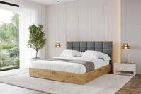 ALTDECOR Polsterbett mit Bettkasten - ENZO2 - 140x200 - Dunkelgrau - Bett mit
