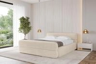 ALTDECOR Polsterbett mit Bettkasten - ENORA-Z-v1 - 120x200 - Beige - Bett mit