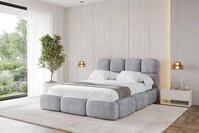 ALTDECOR Polsterbett mit Bettkasten - NOMA - 140x200 - Grau - Bett ohne Matratze,