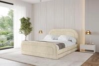 ALTDECOR Polsterbett mit Bettkasten - LERIS-Z - 120x200 - Beige - Bett mit Matratze