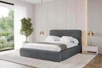 ALTDECOR Polsterbett mit Bettkasten - ENORA - 180x200 - Dunkelgrau - Bett mit