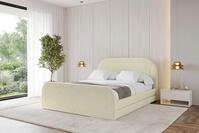 ALTDECOR Polsterbett mit Bettkasten - LERIS-Z - 180x200 - Beige - Bett mit Kopfteil
