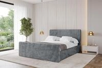 ALTDECOR Polsterbett mit Bettkasten - ALOVA-Z - 120x200 - Dunkelgrau - Bett mit