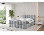 ALTDECOR Polsterbett mit Bettkasten - LEYA-Z - 120x200 - Grau - Bett mit Kopfteil und