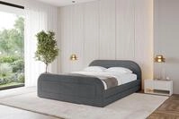 ALTDECOR Polsterbett mit Bettkasten - LERIS-Z-v1 - 120x200 - Dunkelgrau - Bett mit