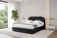 ALTDECOR Polsterbett mit Bettkasten - LERIS - 160x200 - Schwarz - Bett ohne Matratze,