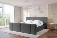 ALTDECOR Polsterbett mit Bettkasten - RIVO-Z - 120x200 - Grau - Bett mit Kopfteil und