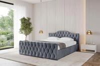 ALTDECOR Polsterbett mit Bettkasten - FALIO-Z-v1 - 200x200 - Grau - Bett mit Kopfteil