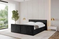 ALTDECOR Polsterbett mit Bettkasten - EMMI-Z-v1 - 200x200 - Schwarz - Bett mit