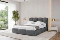 ALTDECOR Polsterbett mit Bettkasten - NOMA - 200x200 - Dunkelgrau - Bett ohne