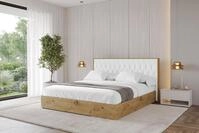 ALTDECOR Polsterbett mit Bettkasten - ENZO5 - 200x200 - Wei&szlig; - Bett mit Matratze