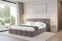 ALTDECOR Polsterbett mit Bettkasten - NILO - 120x200 - Braun - Bett ohne Matratze,