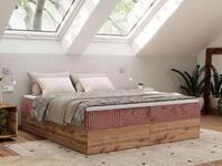 MKS MEBLE Boxspringbett, Polsterbett WOOD ZERO ohne Kopfteil, mit Stauraum &