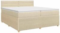 vidaXL Boxspringbett mit Matratze Creme 200 x 200 cm Stoff