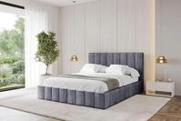 ALTDECOR Polsterbett mit Bettkasten - FINO - 180x200 - Dunkelgrau - Bett mit Matratze