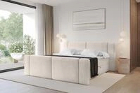 ALTDECOR Boxspringbett mit Fu&szlig;teil - H3 Matratze und Topper - EVON-Z - 140x200 -