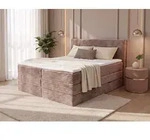 Boxspringbett Mollo XL mit 2 Bettk&auml;sten und Topper, mit Taschenfederkern- und