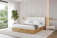 ALTDECOR Polsterbett mit Bettkasten - ENZO2 - 120x200 - Wei&szlig; - Bett ohne Matratze,