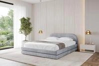 ALTDECOR Polsterbett mit Bettkasten - LERIS-v1 - 200x200 - Grau - Bett mit Matratze