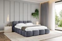 ALTDECOR Polsterbett mit Bettkasten - KALA-v1 - 140x200 - Dunkelgrau - Bett ohne