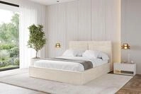 ALTDECOR Polsterbett mit Bettkasten - EMMI - 140x200 - Beige - Bett mit Matratze