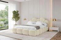 ALTDECOR Polsterbett mit Bettkasten - LANA - 120x200 - Beige - Bett mit Matratze
