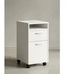 Rollcontainer WL5.901 Wei&szlig; 33x63x38 cm Schreibtisch-Unterschrank Holz,...