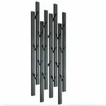 DanDiBo Garderobe Wand Schwarz Metall 96612 / 96782 Wandgarderobe mit 18 Haken...