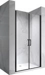 i-flair schwarze Duscht&uuml;r 89-92 cm - H&ouml;he: 180 cm, aus durchsichtigem 6 mm