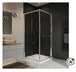 SCHULTE Duscht&uuml;r mit Seitenwand mit Schwenk-Schiebet&uuml;r Sunny ExpressPlus 80 x...