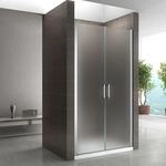 i-flair Duscht&uuml;r 83-86 cm - H&ouml;he: 195 cm, aus satiniertem 6 mm Sicherheitsglas,