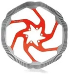 XLC 160mm Bremsscheibe 6-Loch inkl. Schrauben - Schwarz/Rot - BR-X58 - Silber