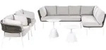 BELIANI Lounge Set Wei&szlig; u. Beige Aluminium 5-Teilig Modern 5-Sitzer Sofa 2...