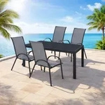 Gartengarnitur Sitzgarnitur 5-teilig L125xB70cm Non-Wood Anthrazit -...
