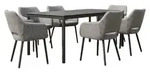 KAWOLA Gartenm&ouml;bel Set AMUR 7-tlg. Aluminium grau - Grau