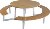 AXI Taco runder Picknicktisch in Teak Holz Look & Wei&szlig; f&uuml;r 6 Personen |...
