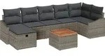 vidaXL Gartensofa-set 8 stk. Grau Poly-Rattan - Grau