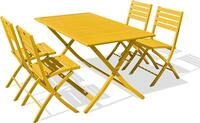 4-Sitzer-Garten-Essgruppe aus senffarbenem Aluminium