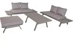 Gartenloungeset CESAR 4-tlg - Aluminium, Hellgrau | Gartenm&ouml;bel Set Garten