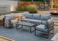 Jet-Line Gartenm&ouml;bel Lounge Garten KRETA II hellgrau Aluminium - Hellgrau