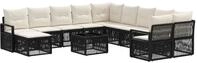 vidaXL Gartensofa-set 12 stk. Schwarz Poly-Rattan