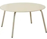 Runder Stahl-Terrassentisch RONDO, &Oslash; 70 cm x 40 cm - Schwarz/Beige