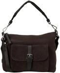 Marc O'Polo Leder Handtasche Umh&auml;ngetasche Caren Hobo Bag Burnt Coffee...