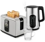 HOMCOM Wasserkocher Toaster Set mit 2200 W 1,5 L Wasserkocher 2 Scheiben...