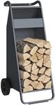 Westmann Travo Metall Kaminholzwagen mit Rollen Anthrazit - Grau