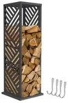 ML-Design Kaminholzregal Innen Au&szlig;en Brennholzregal Metall 37,5x37,5x112 cm,